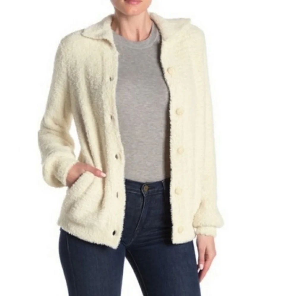 NWT Susina Ivory Fleece Knit Cardigan Sweater